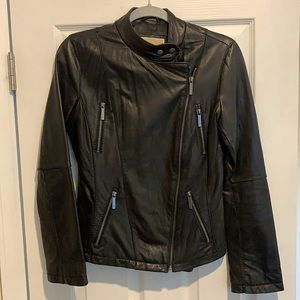 Barely worn black leather Michae Kors jacket!
